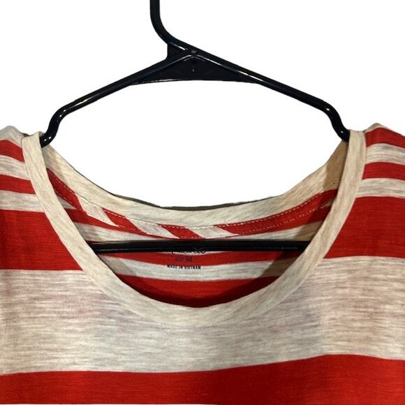 Madewell Red & White Striped Cotton Short Sleeve Scoop Neck Women Sz M - Picture 5 of 8